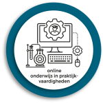 Werkgroep Online onderwijs in praktijkvaardigheden logo diap